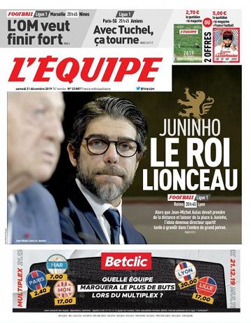 L’equipe du Samedi 21 Décembre 2019