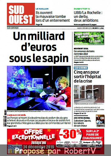 Sud Ouest Sud-Gironde - Samedi 21 Décembre 2019