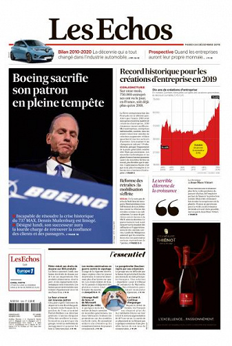 Les Echos du Mardi 24 Décembre 2019