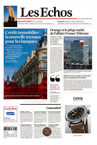 Les Echos du Jeudi 26 Décembre 2019