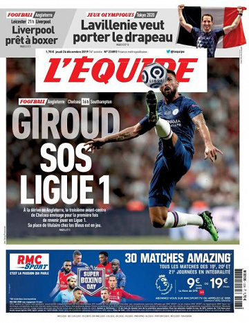 L’equipe du Jeudi 26 Décembre 2019