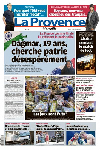 La Provence Marseille du Lundi 30 Décembre 2019