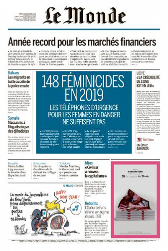 Le Monde du Mardi 31 Décembre 2019