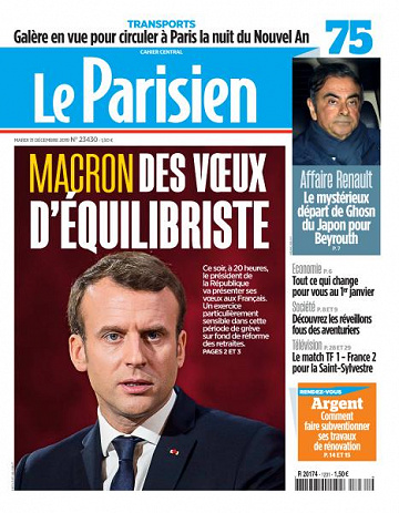Le Parisien du Mardi 31 Décembre 2019