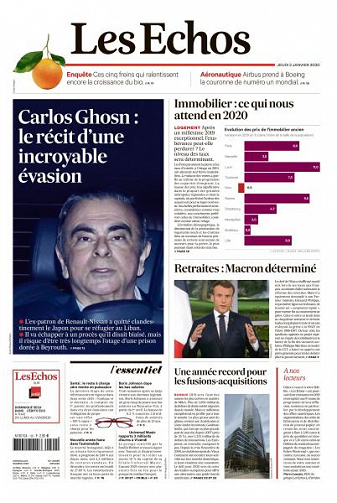 Les Echos du Jeudi 2 Janvier 2020