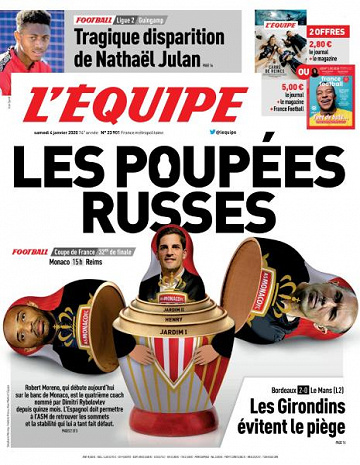 L’equipe du Samedi 4 Janvier 2020