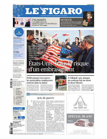 Le Figaro du Samedi 4 et Dimanche 5 Janvier 2020