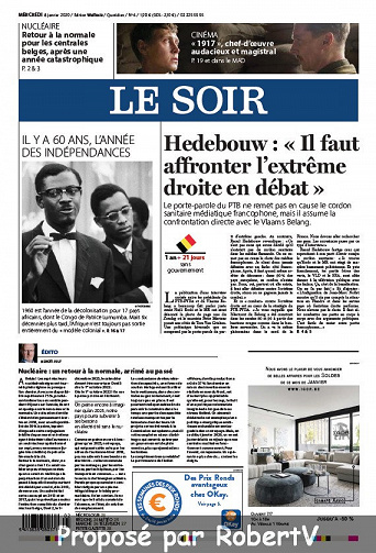Le Soir - Mercredi 8 Janvier 2020