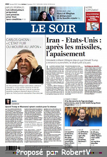 Le Soir - Jeudi 9 Janvier 2020
