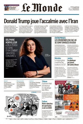 Le Monde du Vendredi 10 Janvier 2020