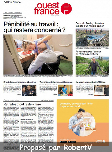 Ouest France - Vendredi 10 Janvier 2020