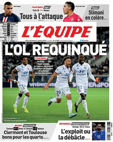L’equipe du Dimanche 12 Janvier 2020