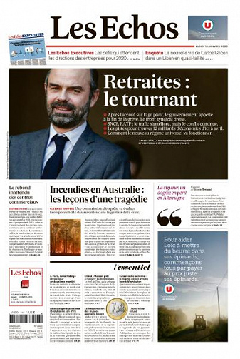 Les Echos du Lundi 13 Janvier 2020