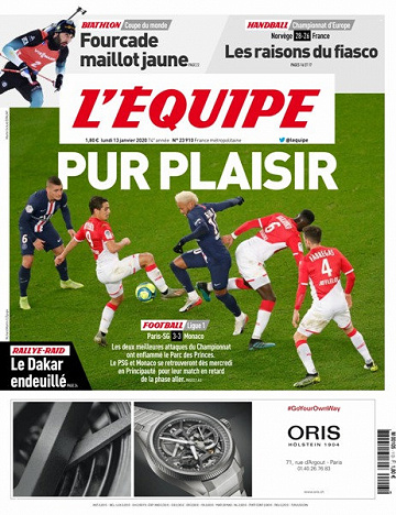 L’equipe du Lundi 13 Janvier 2020