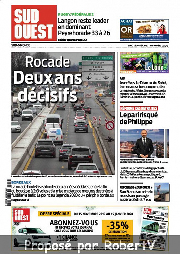 Sud Ouest Sud-Gironde - Lundi 13 Janvier 2020