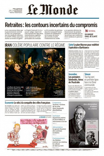 Le Monde du Mardi 14 Janvier 2020