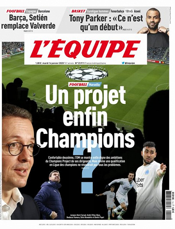 L’equipe du Mardi 14 Janvier 2020