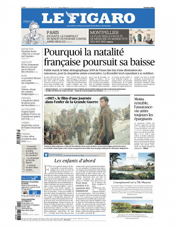 Le Figaro du Mercredi 15 Janvier 2020
