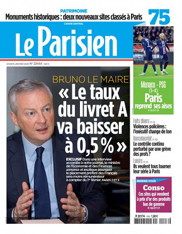 Le Parisien du Jeudi 16 Janvier 2020