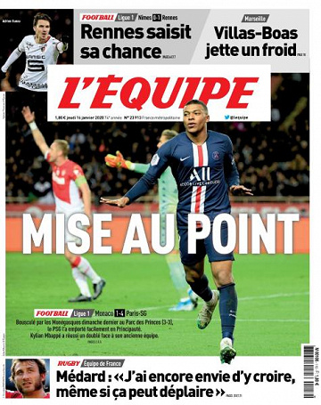 L’equipe du Jeudi 16 Janvier 2020