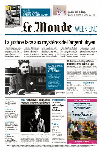 Le Monde du Samedi 18 Janvier 2020