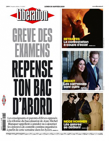 Liberation du Lundi 20 Janvier 2020
