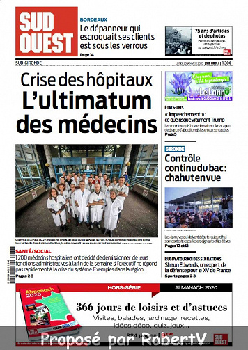 Sud Ouest Sud-Gironde - Lundi 20 Janvier 2020