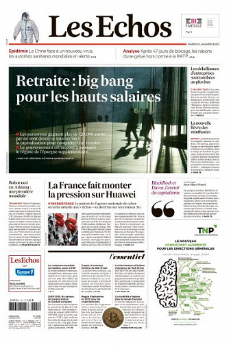Les Echos du Mardi 21 Janvier 2020