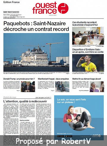 Ouest France - Mardi 21 Janvier 2020