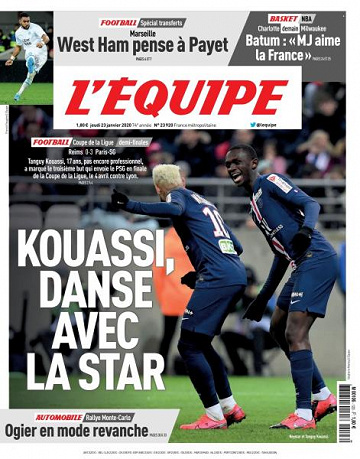 L’equipe du Jeudi 23 Janvier 2020