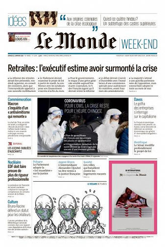 Le Monde du Samedi 25 Janvier 2020