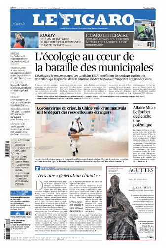 Le Figaro du Jeudi 30 Janvier 2020