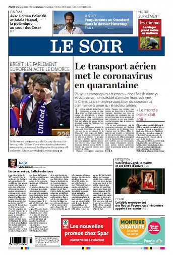 Le Soir - Jeudi 30 Janvier 2020