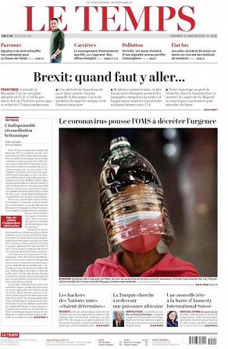 Le Temps du Vendredi 31 Janvier 2020