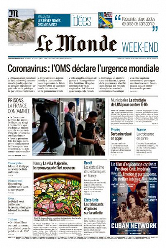 Le Monde du Samedi 1er Février 2020