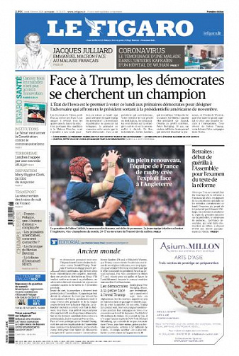 Le Figaro du Lundi 3 Février 2020