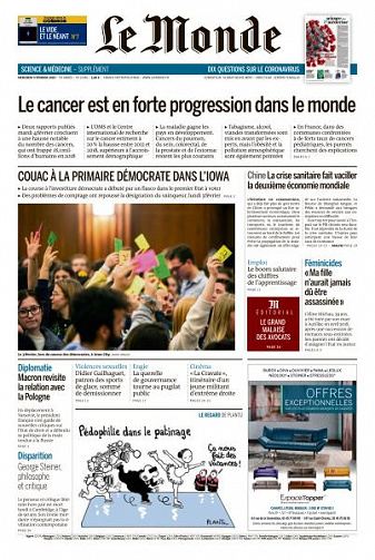 Le Monde du Mercredi 5 Février 2020
