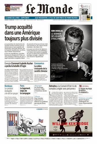 Le Monde du Vendredi 7 Février 2020