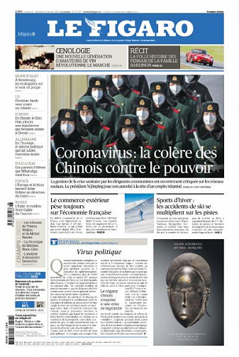 Le Figaro du Samedi 8 et Dimanche 9 Février 2020