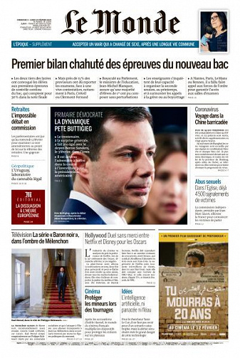 Le Monde du Dimanche 9 et Lundi 10 Février 2020