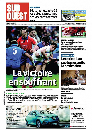 Sud Ouest Sud-Gironde - Lundi 10 Février 2020