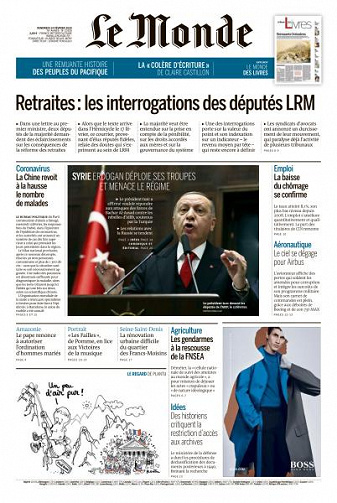 Le Monde du Vendredi 14 Février 2020