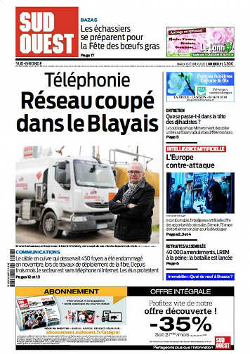 Sud Ouest Sud-Gironde - Mardi 18 Février 2020