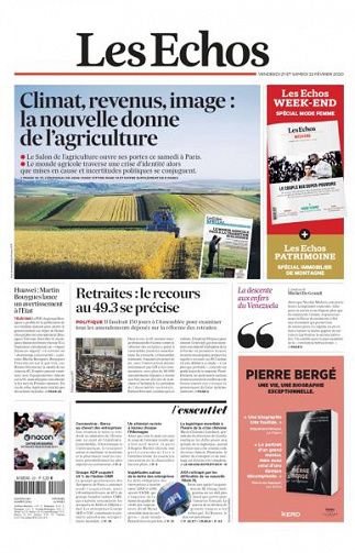 Les Echos du Vendredi 21 et Samedi 22 Février 2020