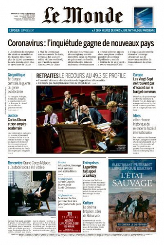 Le Monde du Dimanche 23 et Lundi 24 Février 2020