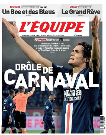 L’equipe du Lundi 24 Février 2020