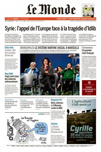 Le Monde du Jeudi 27 Février 2020