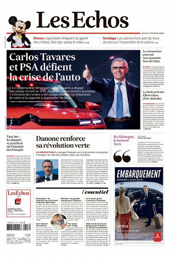 Les Echos du Jeudi 27 Février 2020