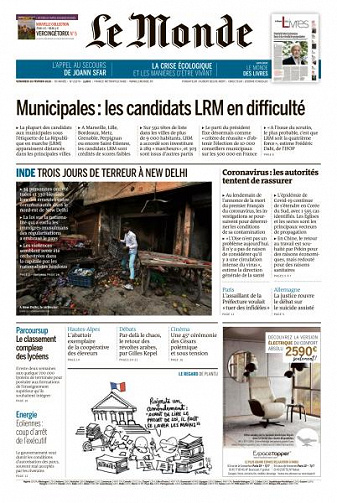 Le Monde du Vendredi 28 Février 2020