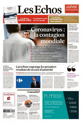 Les Echos du Vendredi 28 et Samedi 29 Février 2020